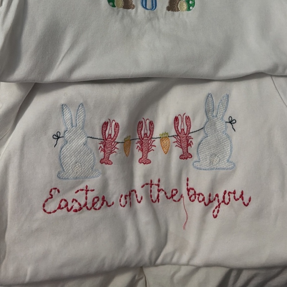 Kids Easter Embroidered Polo Shirt - White